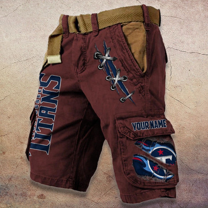 Tennessee Titans Pocket Print Cargo Shorts (Belt Not Included) S9MCS160