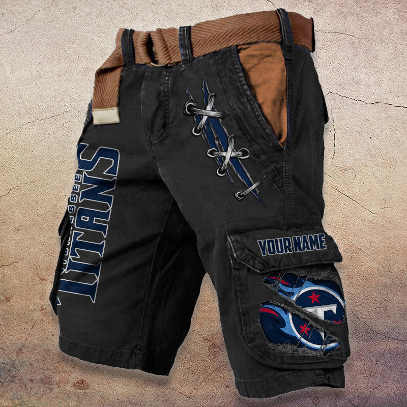 Tennessee Titans Pocket Print Cargo Shorts (Belt Not Included) S9MCS160