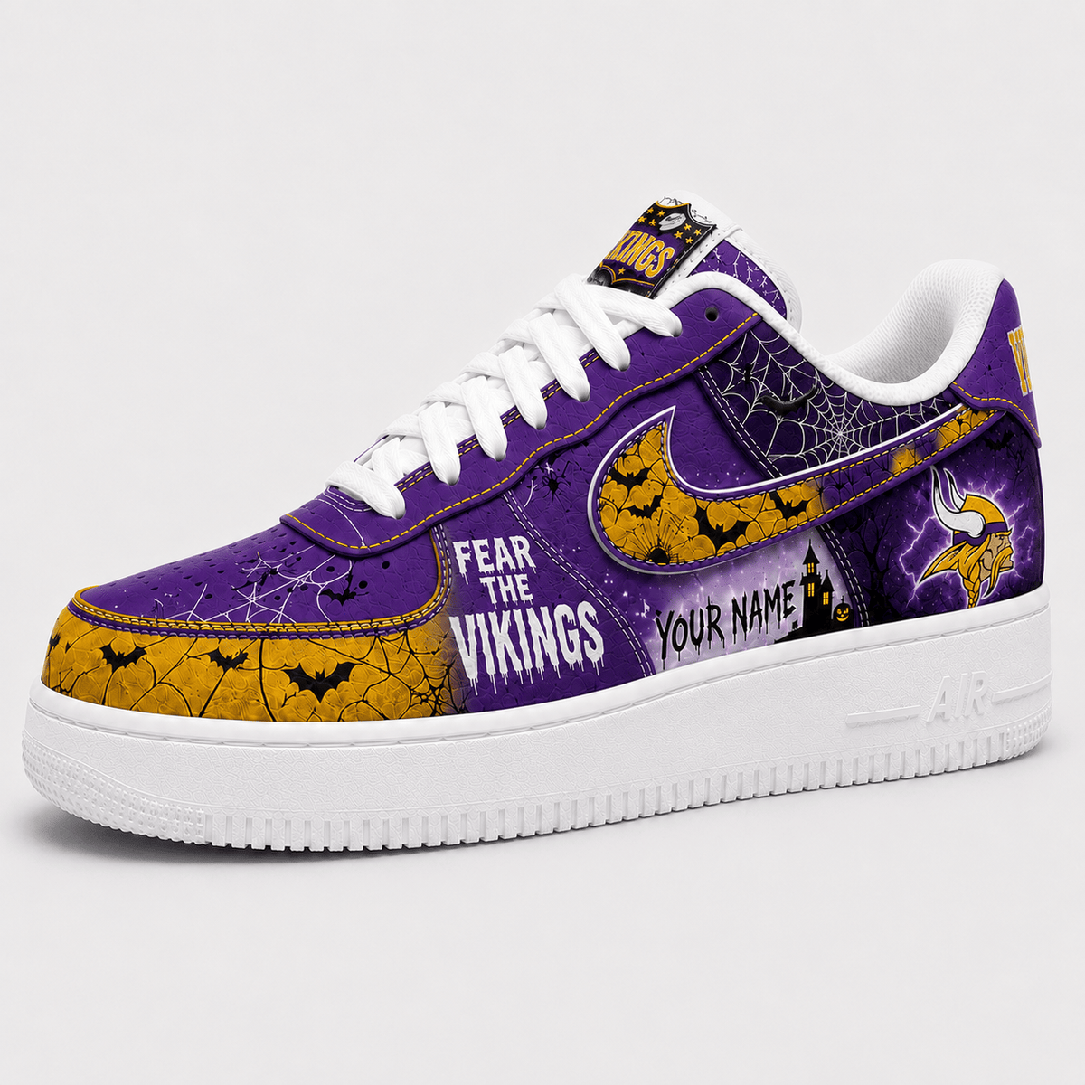 Minnesota Vikings | Premium NFL Fear The Team Halloween AF1 Sneakers - VA32175