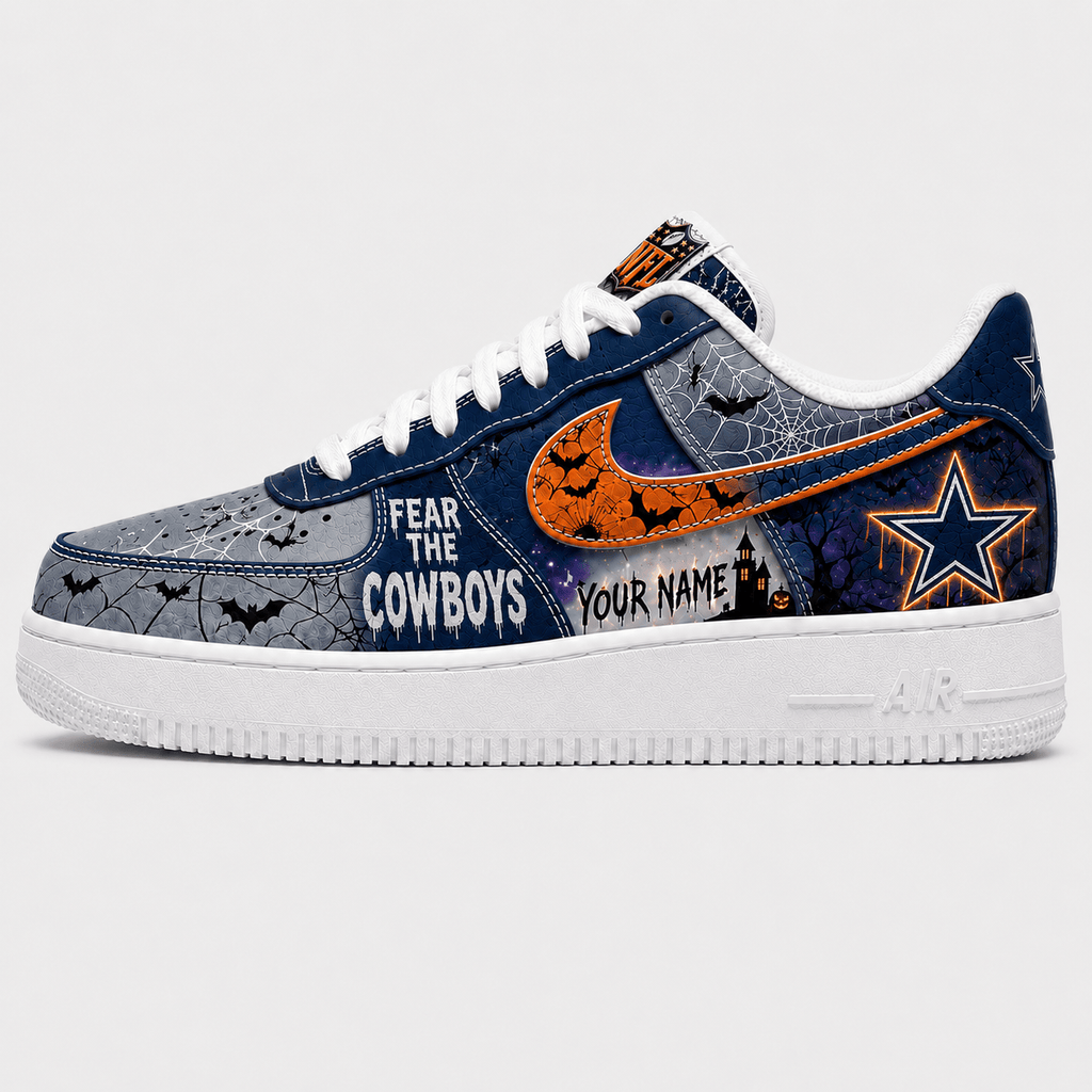 Dallas Cowboys | Premium NFL Fear The Team Halloween AF1 Sneakers - VA32192