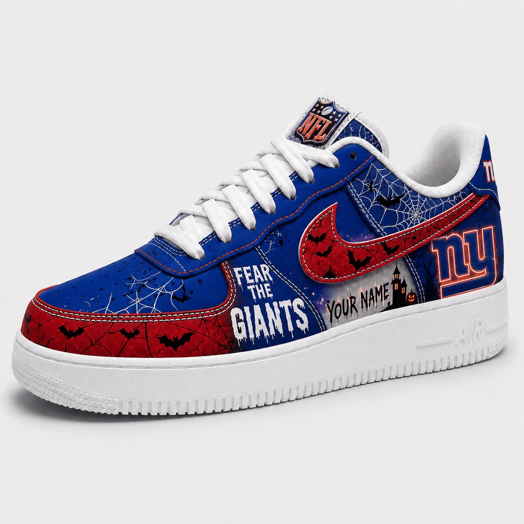 New York Giants | Premium NFL Fear The Team Halloween AF1 Sneakers - VA32185