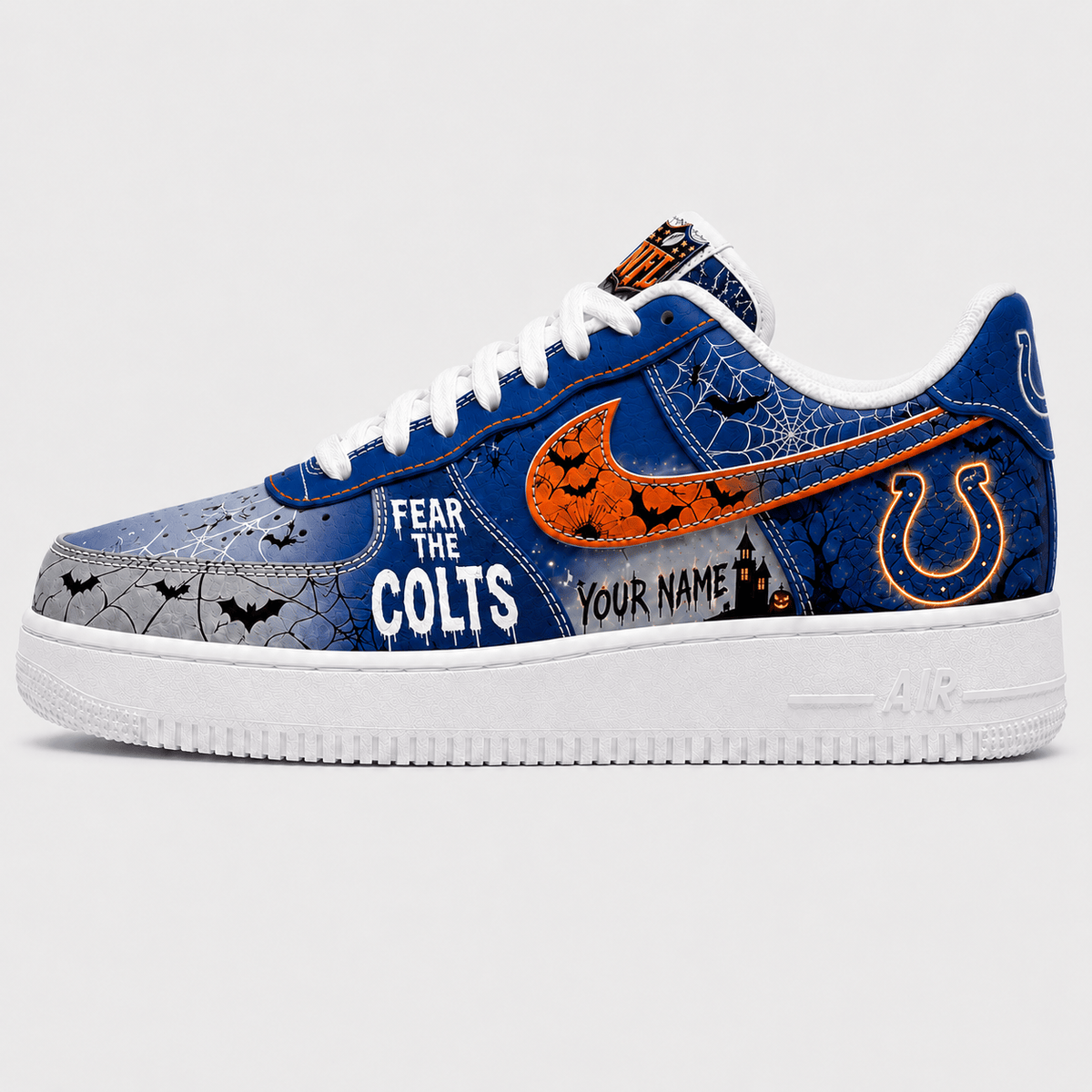 Indianapolis Colts | Premium NFL Fear The Team Halloween AF1 Sneakers - VA32174