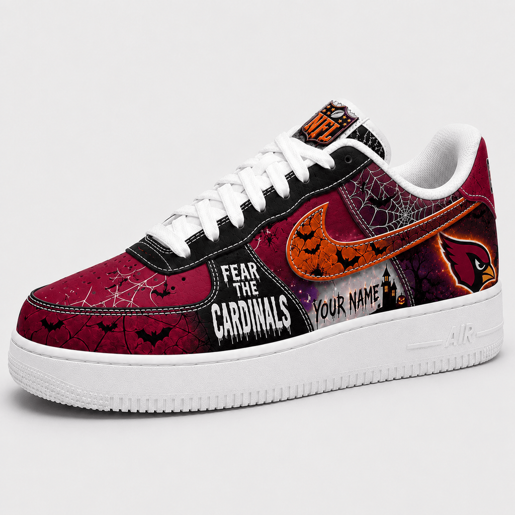 Arizona Cardinals | Premium NFL Fear The Team Halloween AF1 Sneakers - VA32197