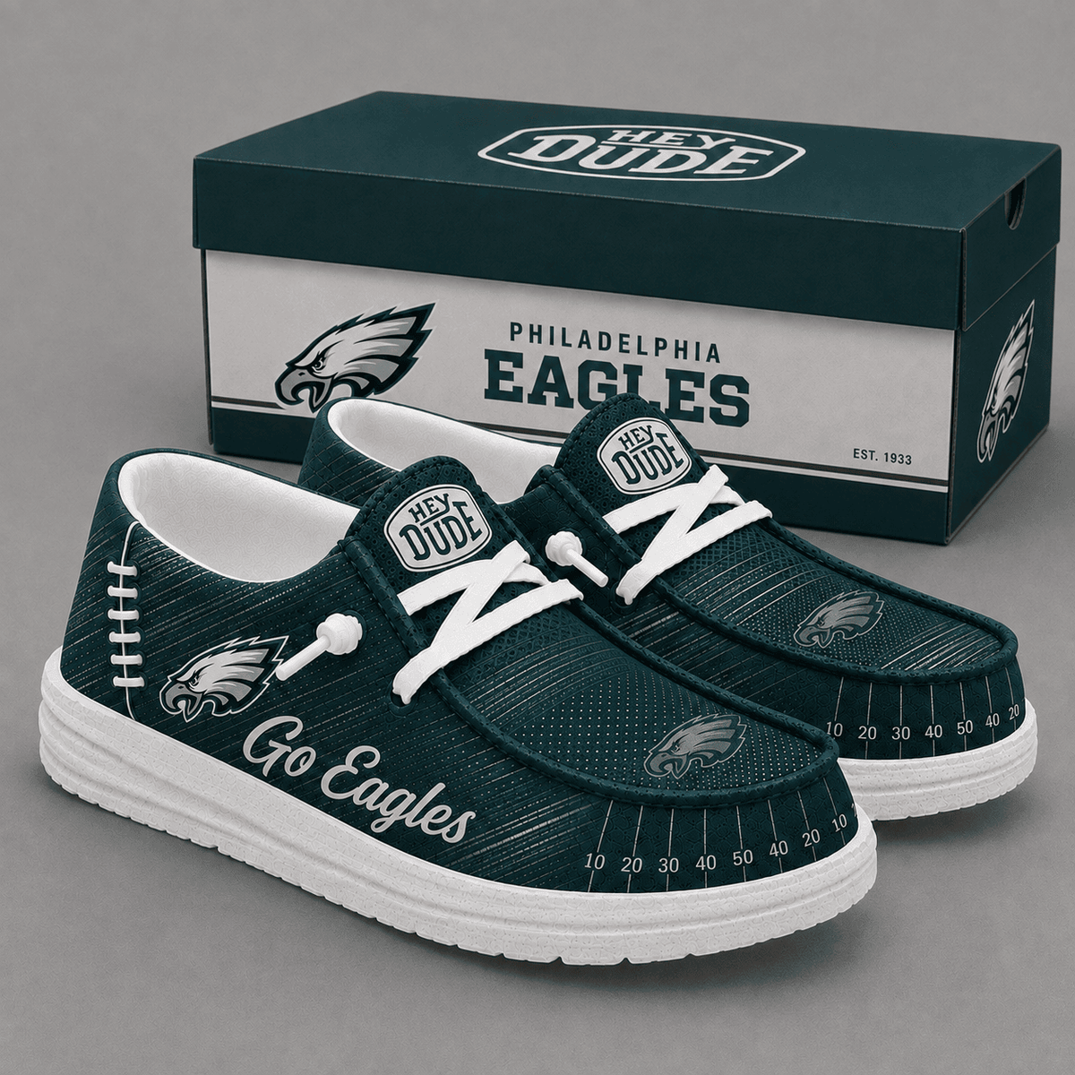 Philadelphia Eagles | Premium NFL Football Field Fan Loafer Shoes - VA33016