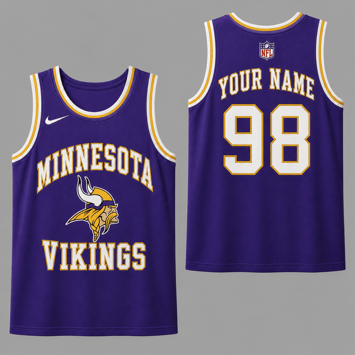 Minnesota Vikings | Premium NFL Personalized Team Custom Name Number Sports Tank Top NDN124