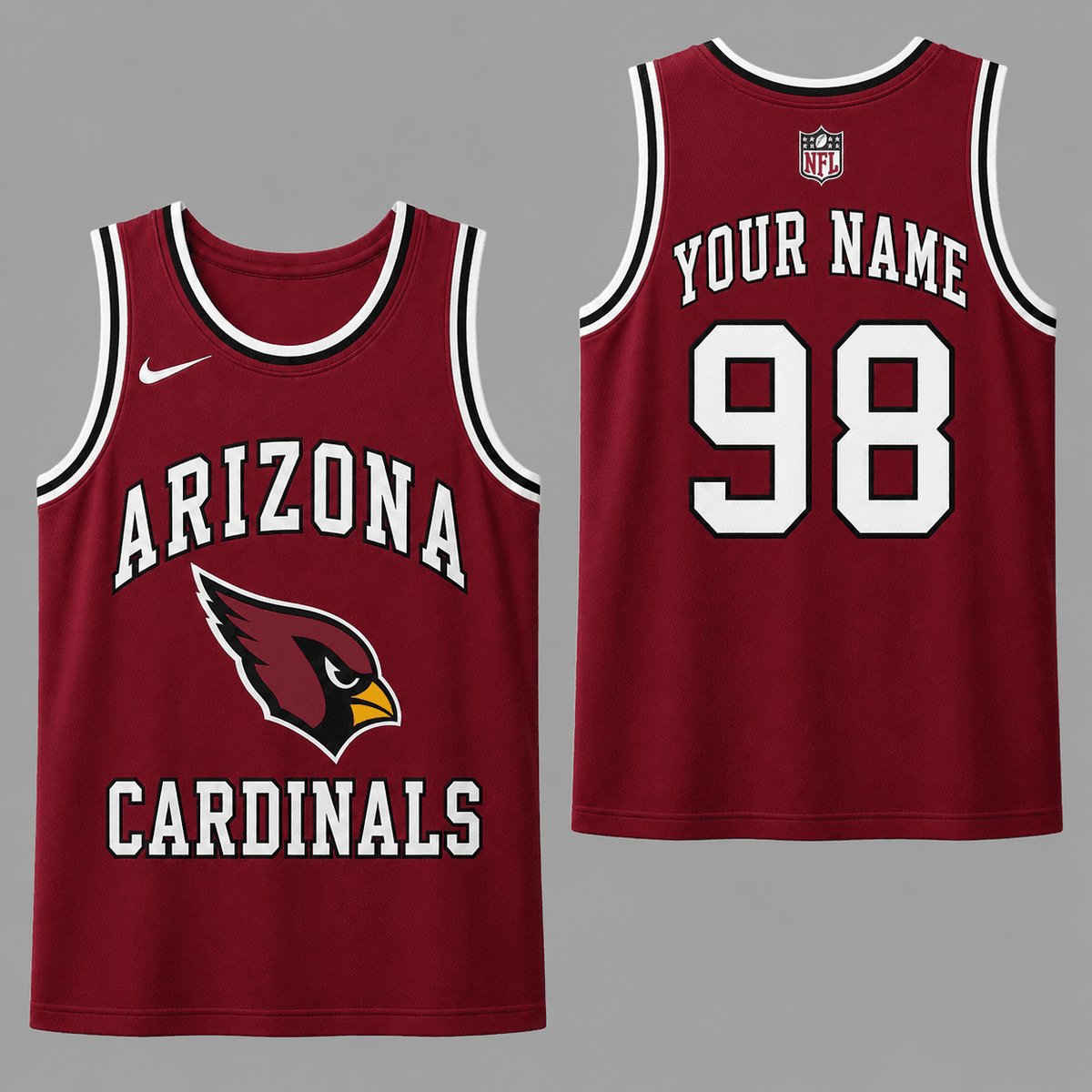 Arizona Cardinals | Premium NFL Personalized Team Custom Name Number Sports Tank Top NDN121