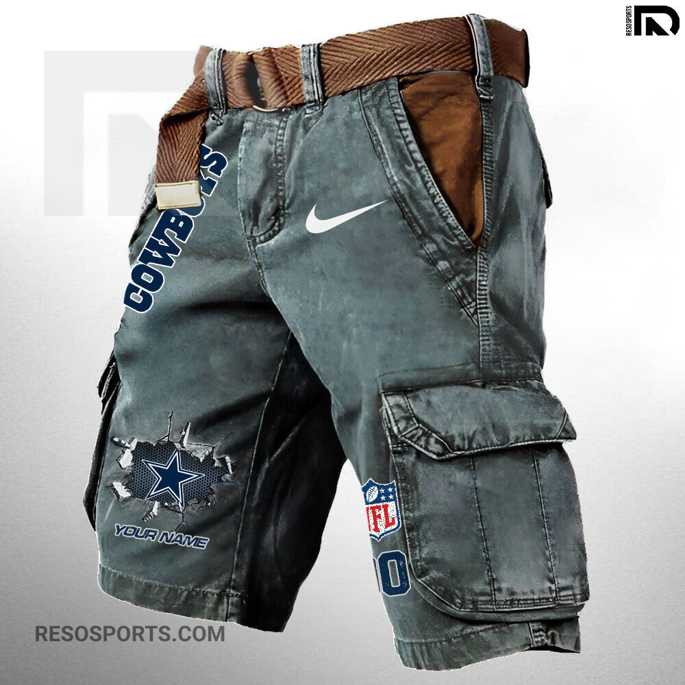Dallas Cowboys Pocket Print Cargo Shorts (Belt Not Included) S9MCS106