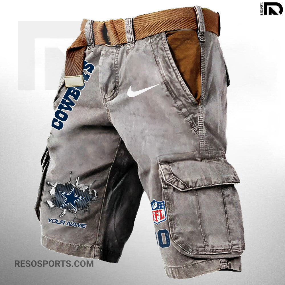 Dallas Cowboys Pocket Print Cargo Shorts (Belt Not Included) S9MCS106