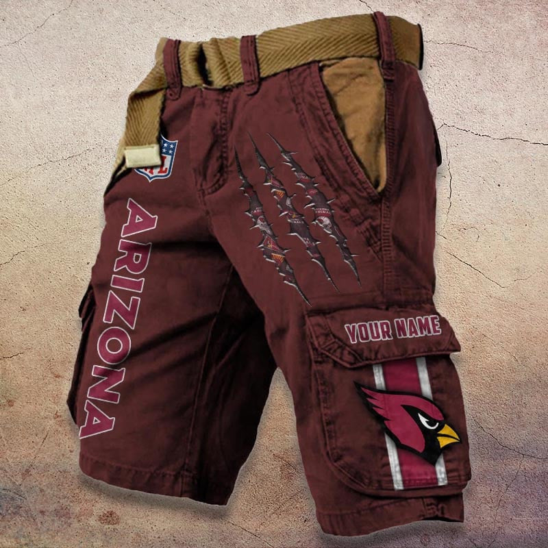 Arizona Cardinals Pocket Print Cargo Shorts (Belt Not Included) S9MCS066