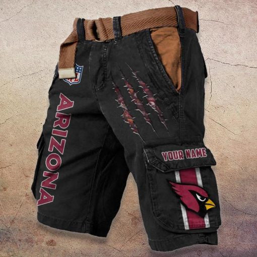 Arizona Cardinals Pocket Print Cargo Shorts (Belt Not Included) S9MCS066