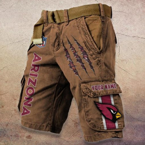 Arizona Cardinals Pocket Print Cargo Shorts (Belt Not Included) S9MCS066