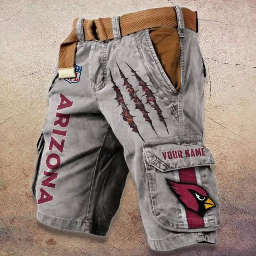 Arizona Cardinals Pocket Print Cargo Shorts (Belt Not Included) S9MCS066