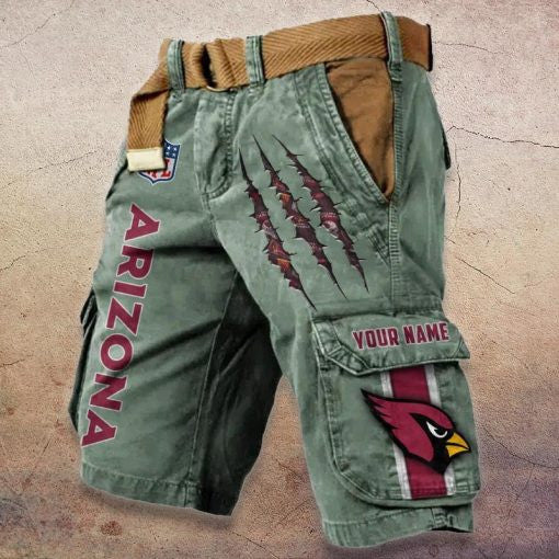 Arizona Cardinals Pocket Print Cargo Shorts (Belt Not Included) S9MCS066