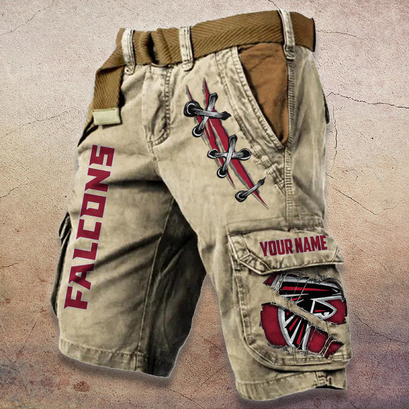 Atlanta Falcons Pocket Print Cargo Shorts (Belt Not Included) S9MCS131