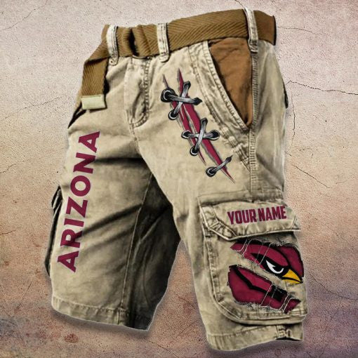 Arizona Cardinals Pocket Print Cargo Shorts (Belt Not Included) S9MCS130