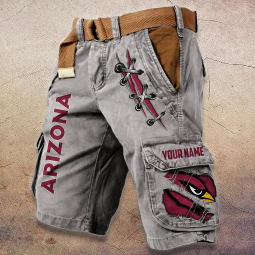 Arizona Cardinals Pocket Print Cargo Shorts (Belt Not Included) S9MCS130