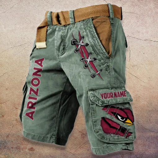 Arizona Cardinals Pocket Print Cargo Shorts (Belt Not Included) S9MCS130
