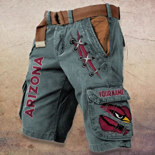 Arizona Cardinals Pocket Print Cargo Shorts (Belt Not Included) S9MCS130