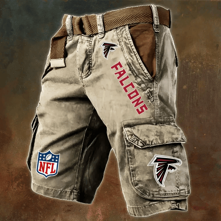 Atlanta Falcons Pocket Print Cargo Shorts (Belt Not Included) S9MCS002