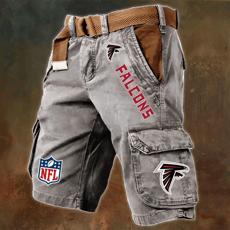 Atlanta Falcons Pocket Print Cargo Shorts (Belt Not Included) S9MCS002