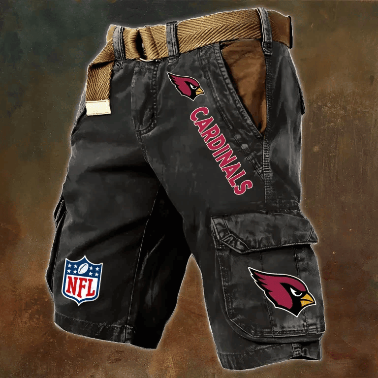 Arizona Cardinals Pocket Print Cargo Shorts (Belt Not Included) S9MCS001