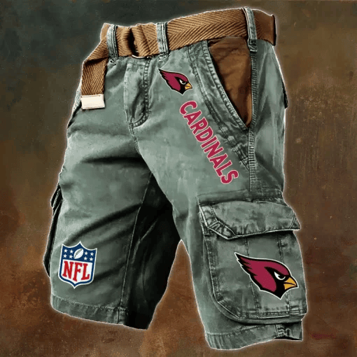 Arizona Cardinals Pocket Print Cargo Shorts (Belt Not Included) S9MCS001