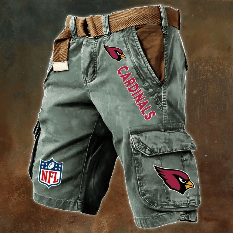Arizona Cardinals Pocket Print Cargo Shorts (Belt Not Included) S9MCS001