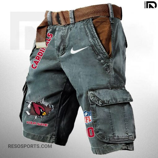 Arizona Cardinals Pocket Print Cargo Shorts (Belt Not Included) S9MCS098