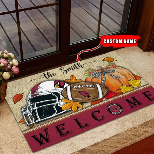 NFL01-Arizona Cardinals Welcome Fall Football Doormat - Custom name