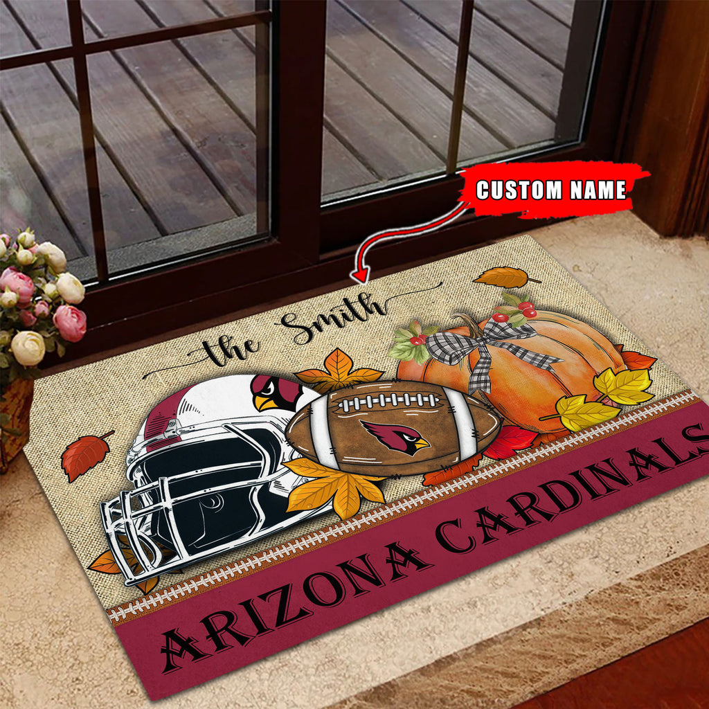 NFL01-Arizona Cardinals Fall Football Doormat - Custom name