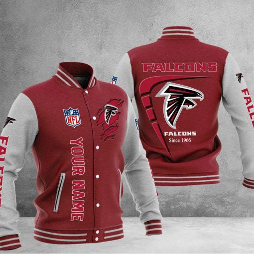 Atlanta Falcons Custom Multicolors Button Jacket CJ58