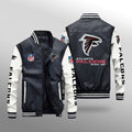 Atlanta Falcons Premium Fleece-Lined Leather Bomber Jacket BG49