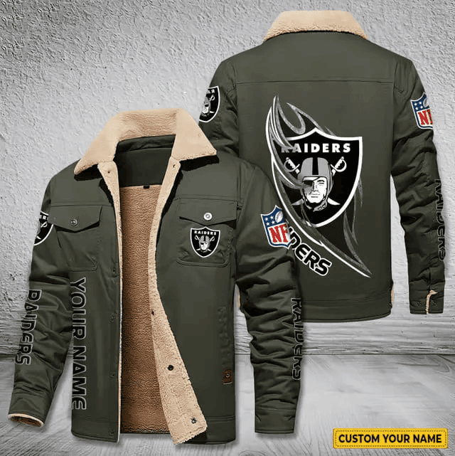 Las Vegas Raiders Personalized Men's Winter Cargo Jacket Fur Collar Fleece S9WCJ017