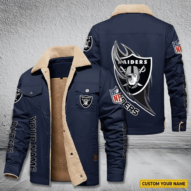 Las Vegas Raiders Personalized Men's Winter Cargo Jacket Fur Collar Fleece S9WCJ017