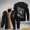 Las Vegas Raiders Personalized Men's Winter Cargo Jacket Fur Collar Fleece S9WCJ017