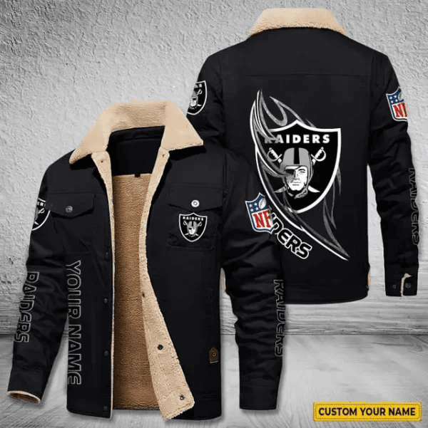 Las Vegas Raiders Personalized Men's Winter Cargo Jacket Fur Collar Fleece S9WCJ017