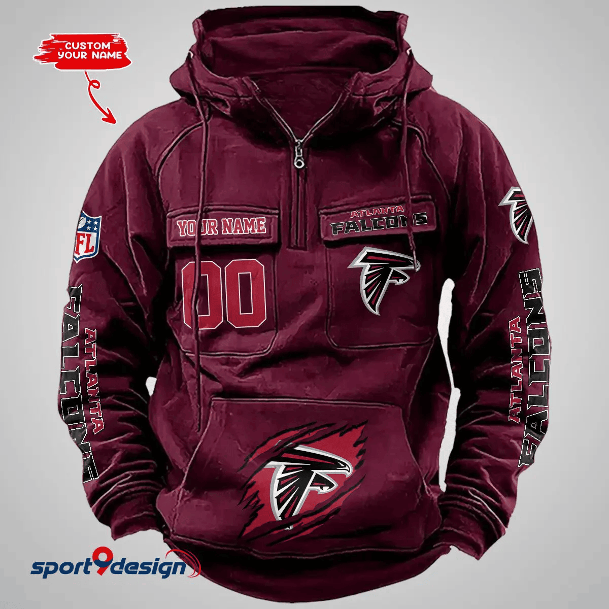 Atlanta Falcons Vintage Men Hoodie AZVMHD151