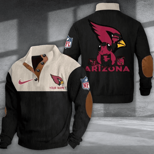 Arizona Cardinals NNSH0517 Premium Stand-Collar Game-Day Pullover - Engineered Warmth & Personalized Name