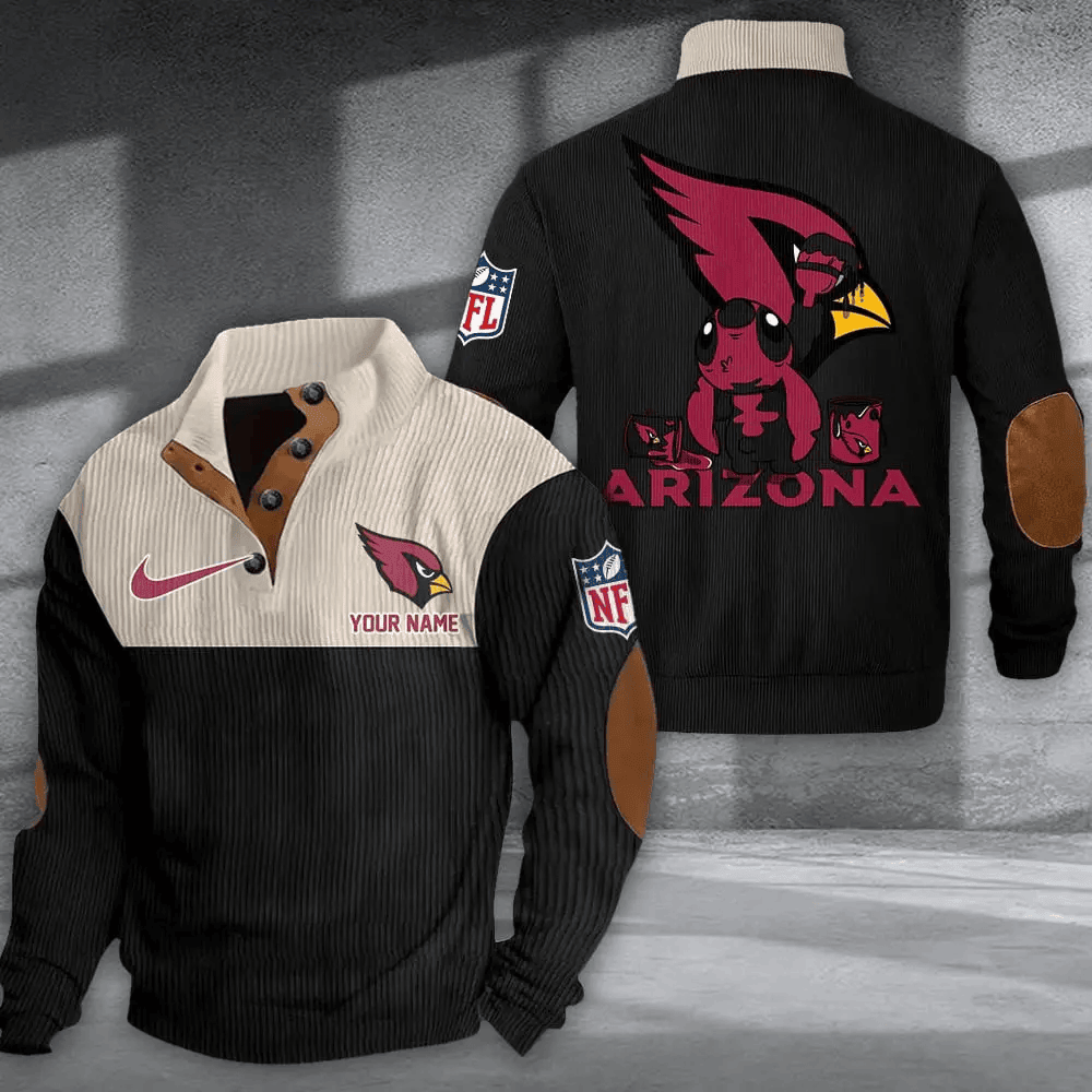Arizona Cardinals NNSH0517 Premium Stand-Collar Game-Day Pullover - Engineered Warmth & Personalized Name