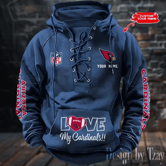 Arizona Cardinals Men's Hooded Lace-up Hoodie S9HLUH129
