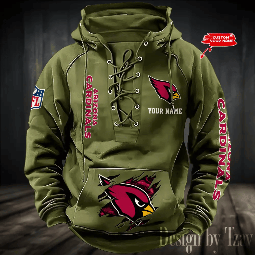 SPTS9HLUH097-Arizona Cardinals Men's Hooded Lace-up Hoodie