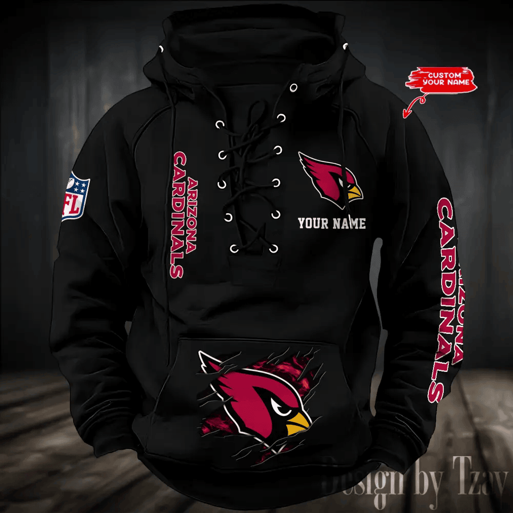 SPTS9HLUH097-Arizona Cardinals Men's Hooded Lace-up Hoodie