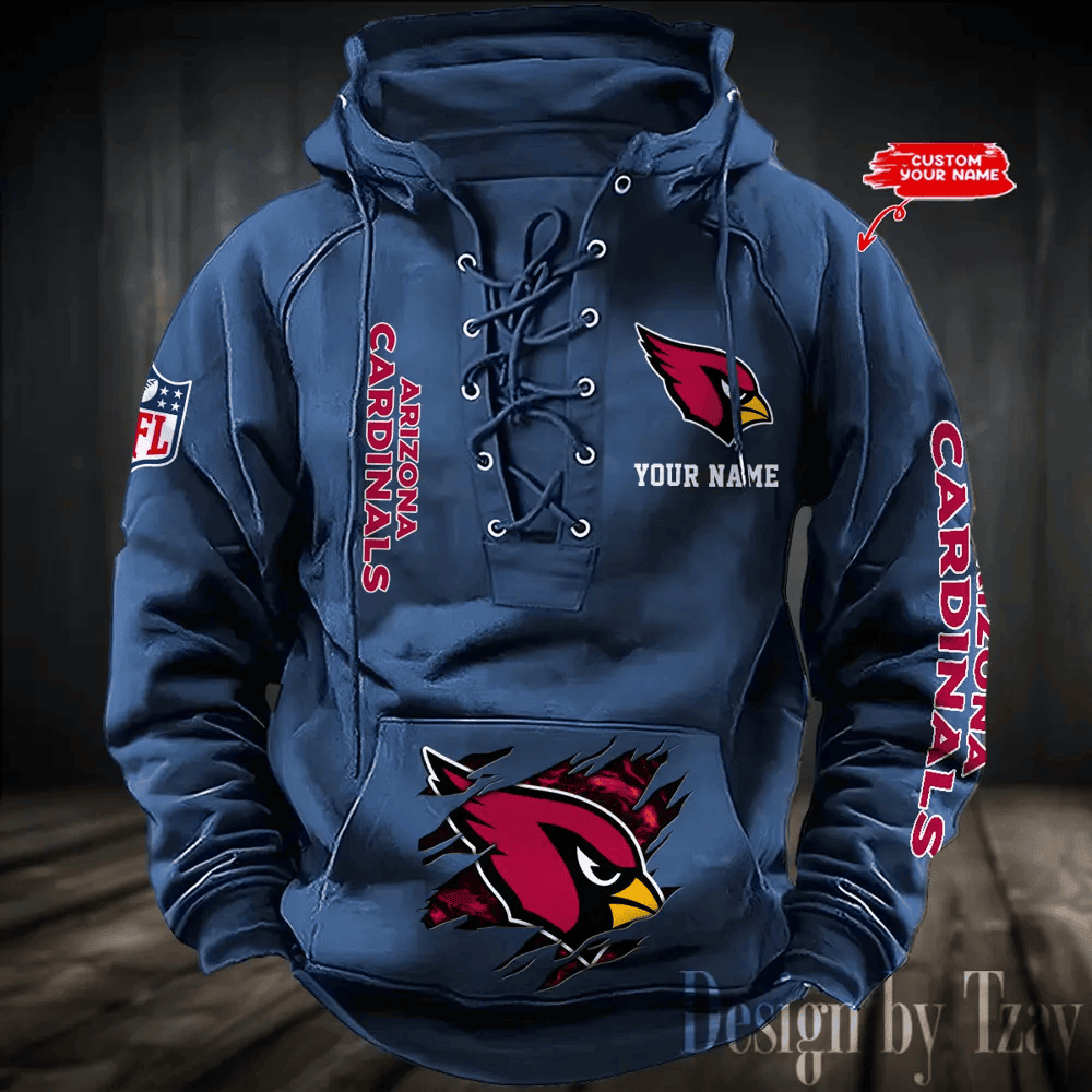 SPTS9HLUH097-Arizona Cardinals Men's Hooded Lace-up Hoodie