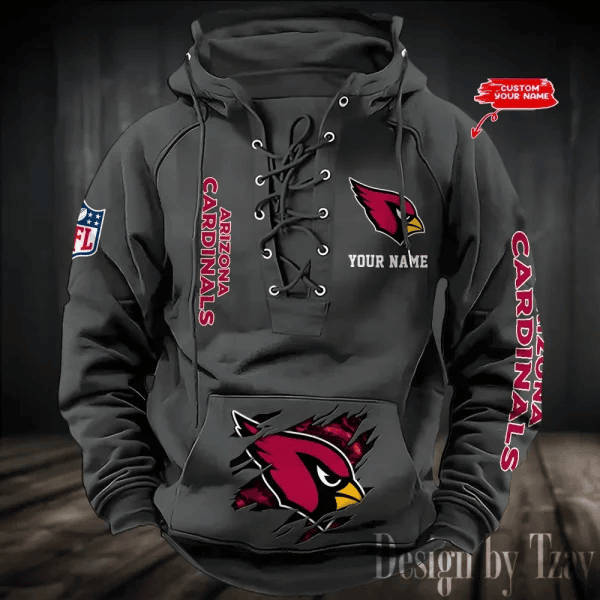 SPTS9HLUH097-Arizona Cardinals Men's Hooded Lace-up Hoodie