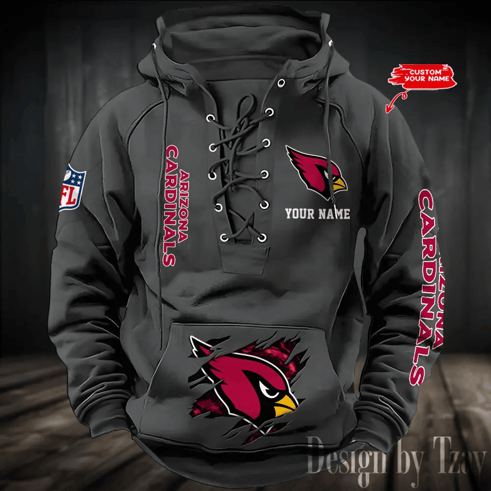 SPTS9HLUH097-Arizona Cardinals Men's Hooded Lace-up Hoodie