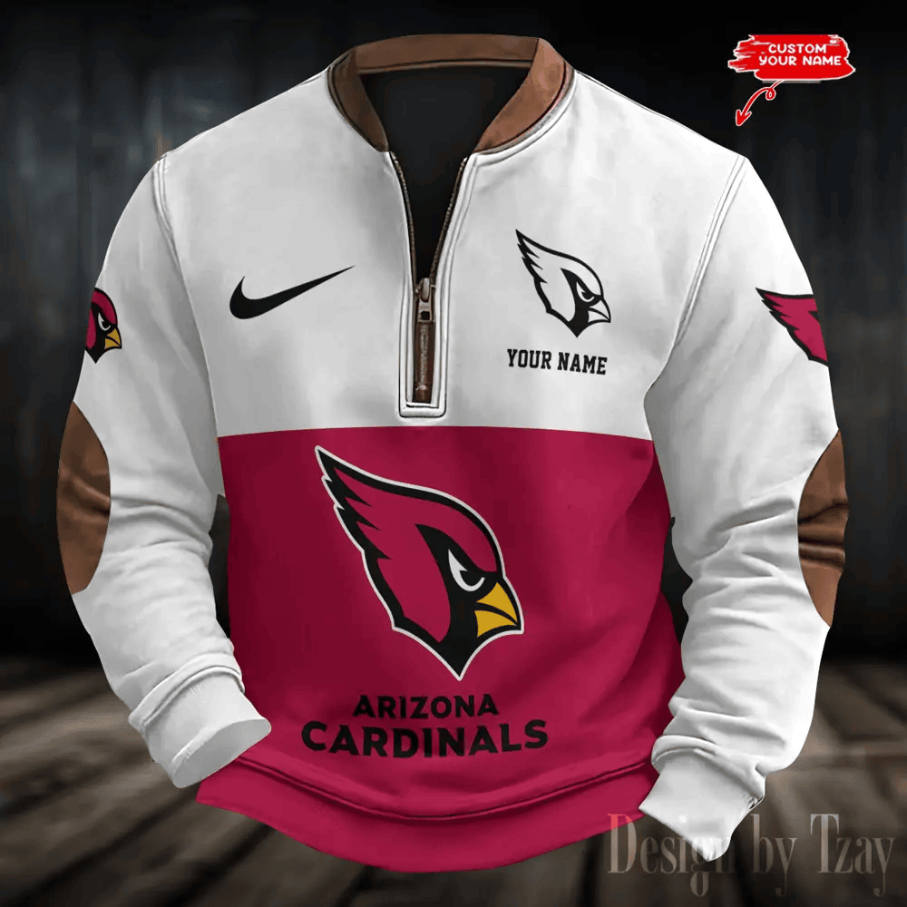 S9MPZNS161-Arizona Cardinals Premium Personalized Game-Day Quarter-Zip