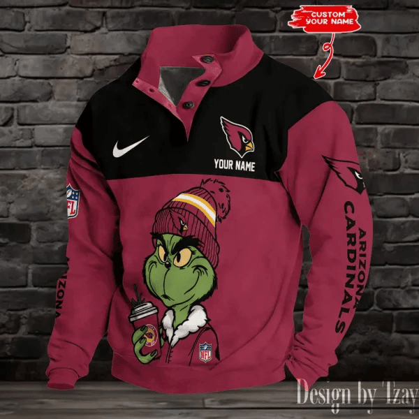 Arizona Cardinals Premium Stand-Collar Game-Day Pullover - Engineered Warmth & Personalized Name S9DBSCH699