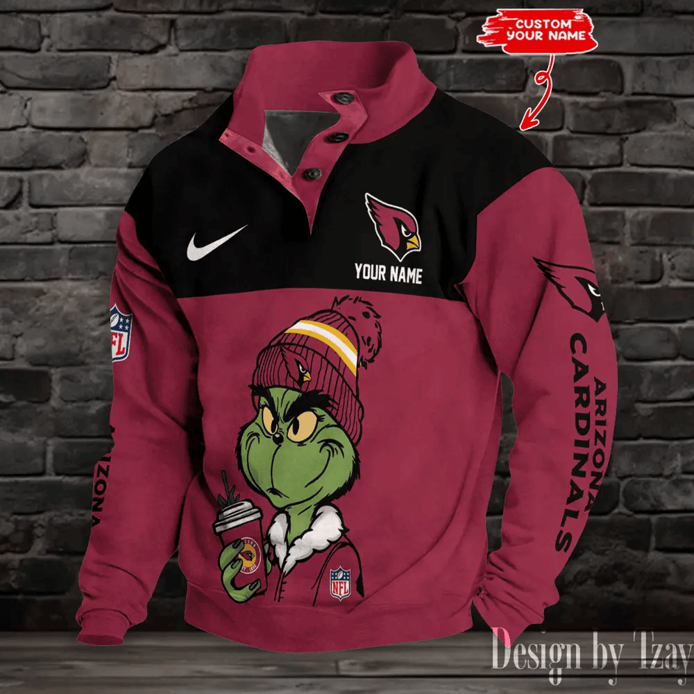 Arizona Cardinals Premium Stand-Collar Game-Day Pullover - Engineered Warmth & Personalized Name S9DBSCH699