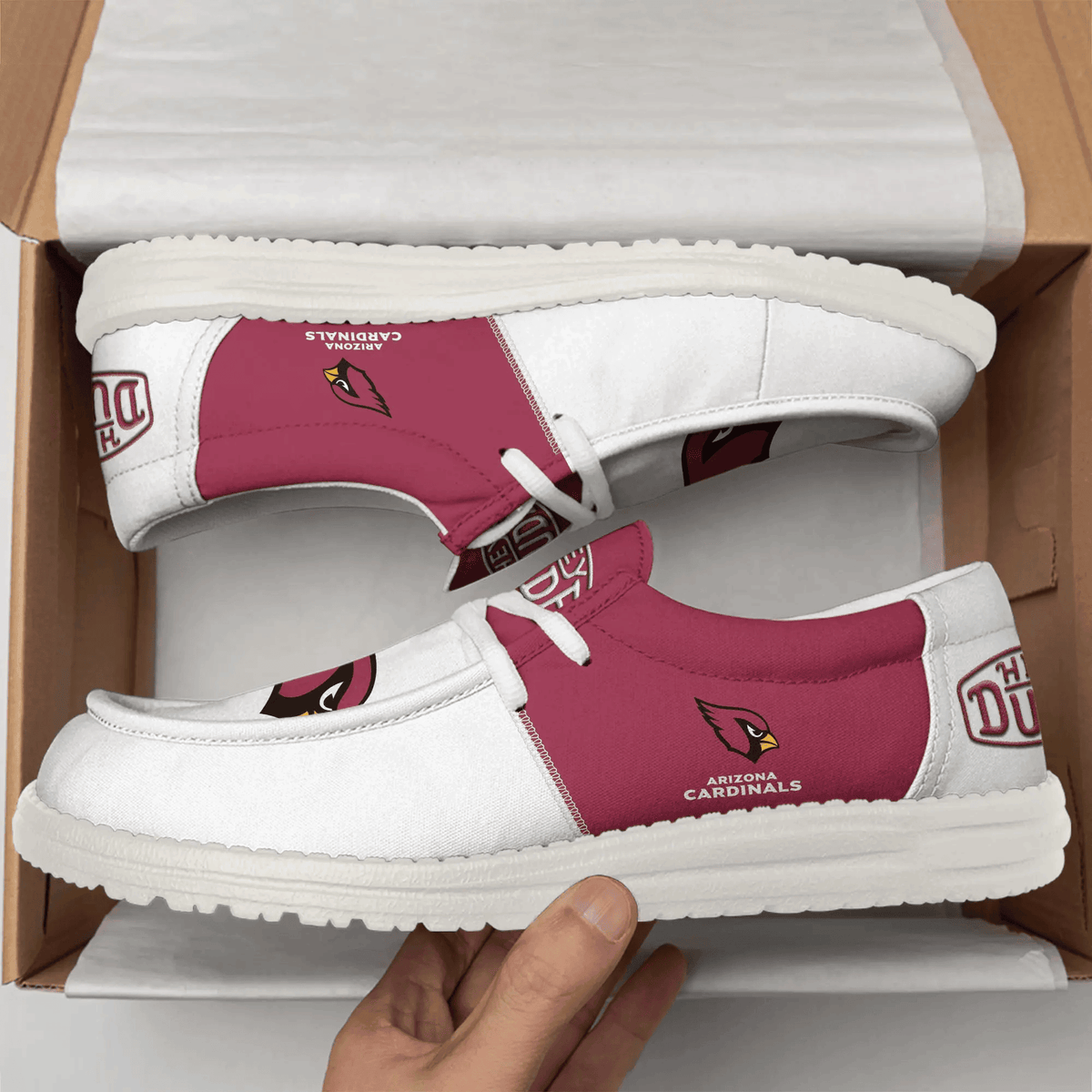 Arizona Cardinals Personalized Moccasin Slippers – Hey Dude Shoes Style AZCHDUDE249