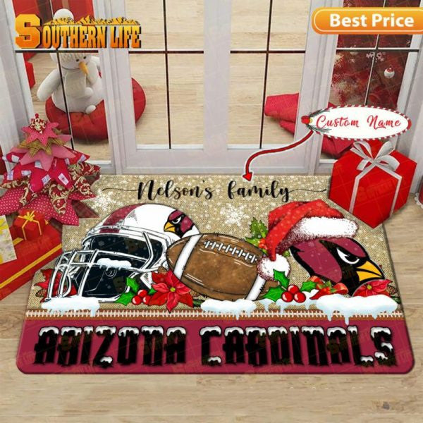Arizona Cardinals Christmas Personalized Doormat BGDMM504